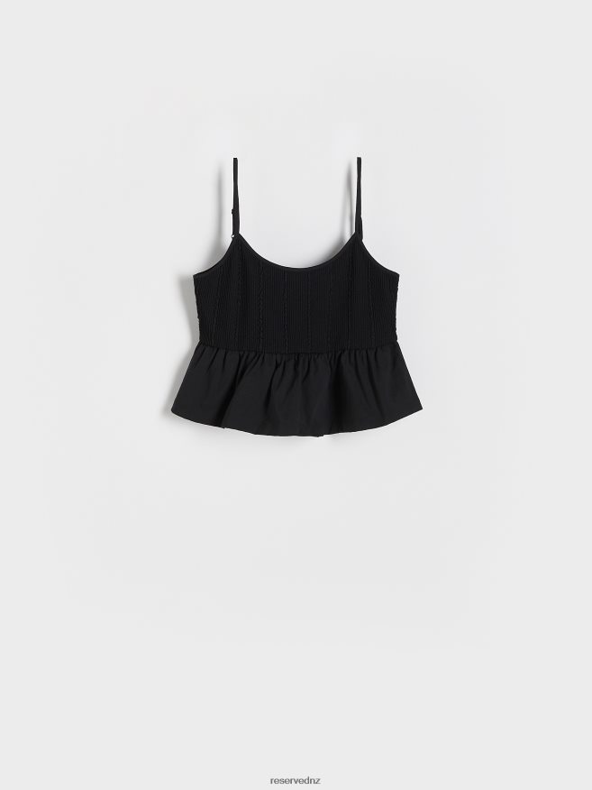 Reserved Women Top With Overskirt P6H08T480 Apparel Black