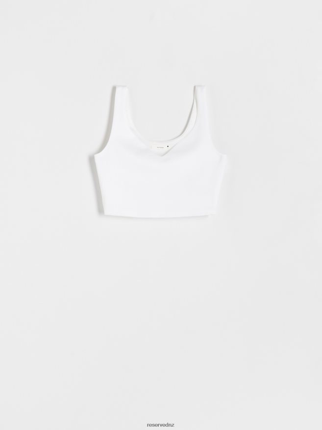 Reserved Women Viscose Rich Crop Top P6H08T437 Apparel White