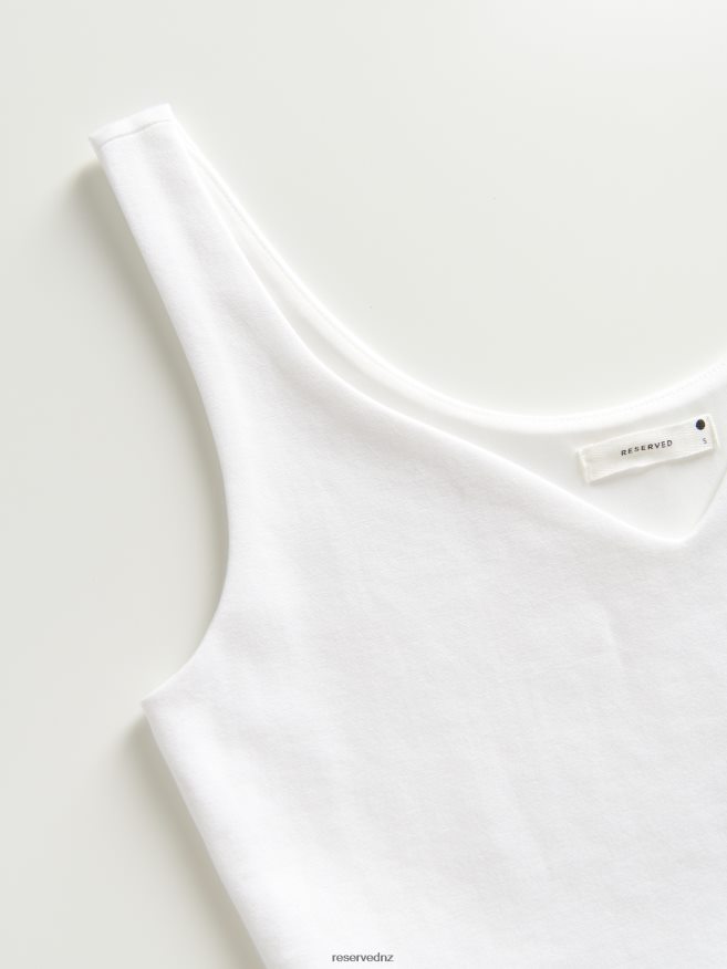 Reserved Women Viscose Rich Crop Top P6H08T437 Apparel White