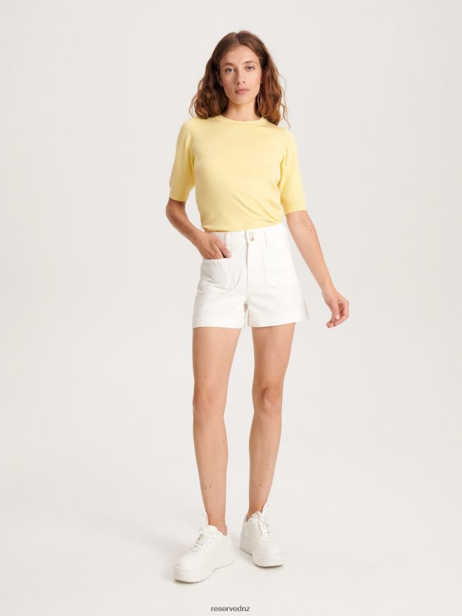 Reserved Women Viscose Rich Top P6H08T308 Apparel Light Yellow
