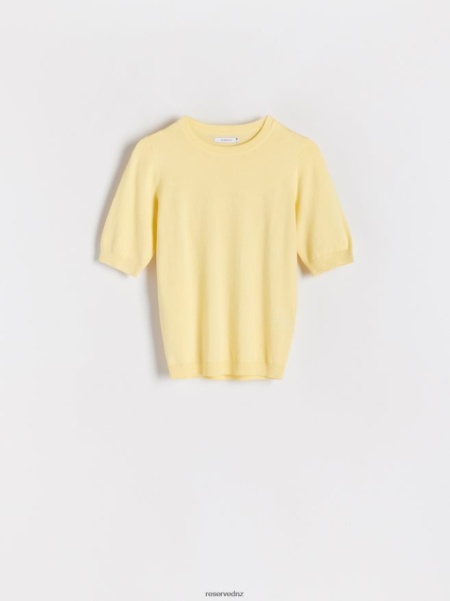 Reserved Women Viscose Rich Top P6H08T308 Apparel Light Yellow