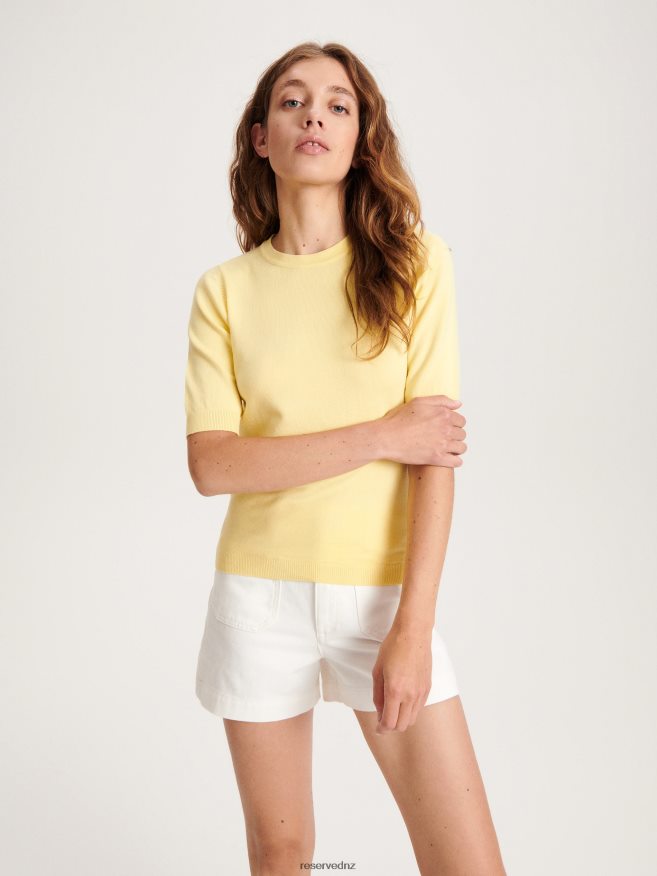 Reserved Women Viscose Rich Top P6H08T308 Apparel Light Yellow