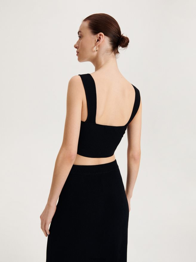 Reserved Women Viscose Rich Top P6H08T326 Apparel Black