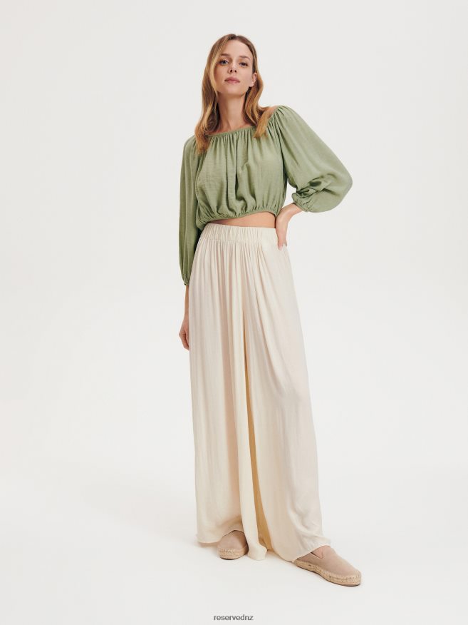 Reserved Women Viscose Rich Top P6H08T337 Apparel Light Olive