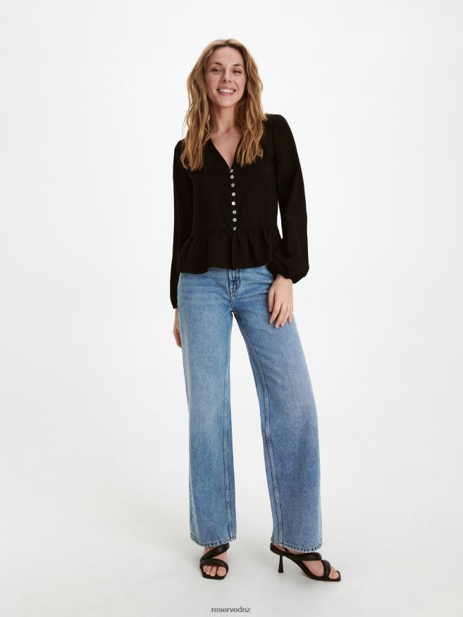 Reserved Women Viscose Rich Top P6H08T349 Apparel Black