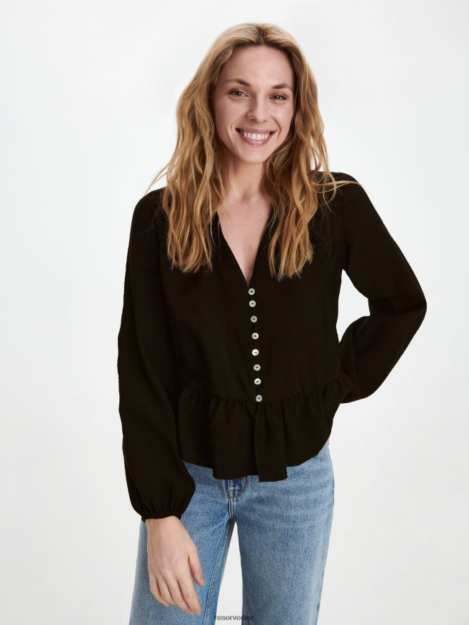 Reserved Women Viscose Rich Top P6H08T349 Apparel Black
