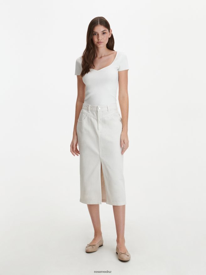 Reserved Women Viscose Rich Top P6H08T358 Apparel Cream