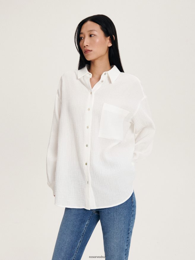 Reserved Women Cotton Shirt P6H08T118 Apparel White