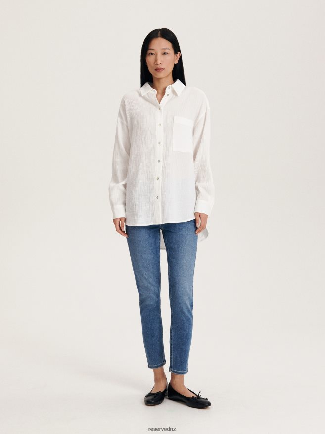 Reserved Women Cotton Shirt P6H08T118 Apparel White
