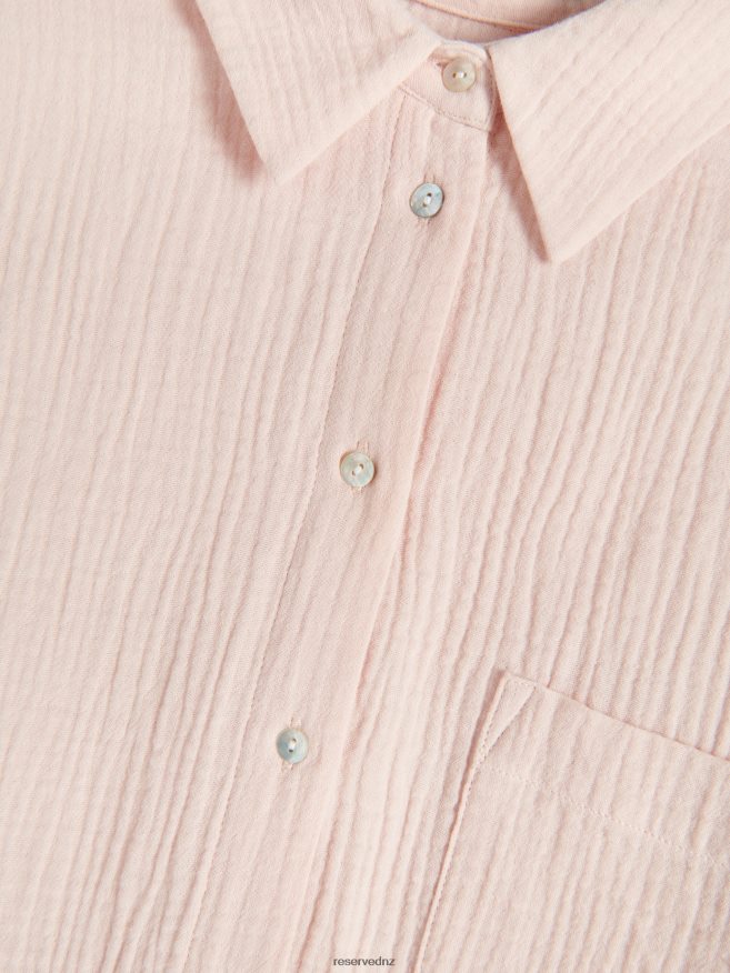 Reserved Women Cotton Shirt P6H08T199 Apparel Pastel Pink