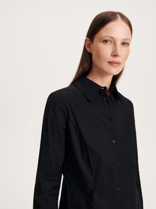 Reserved Women Cotton Shirt P6H08T216 Apparel Black