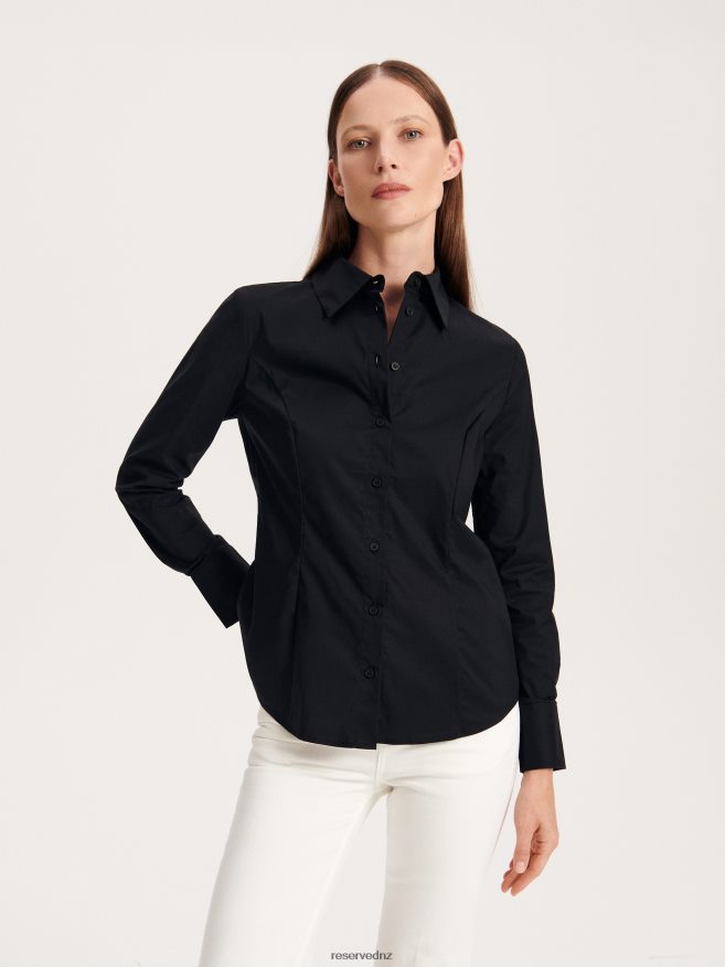 Reserved Women Cotton Shirt P6H08T216 Apparel Black