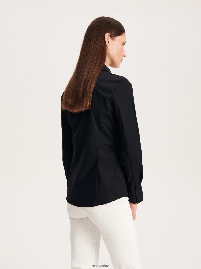 Reserved Women Cotton Shirt P6H08T216 Apparel Black