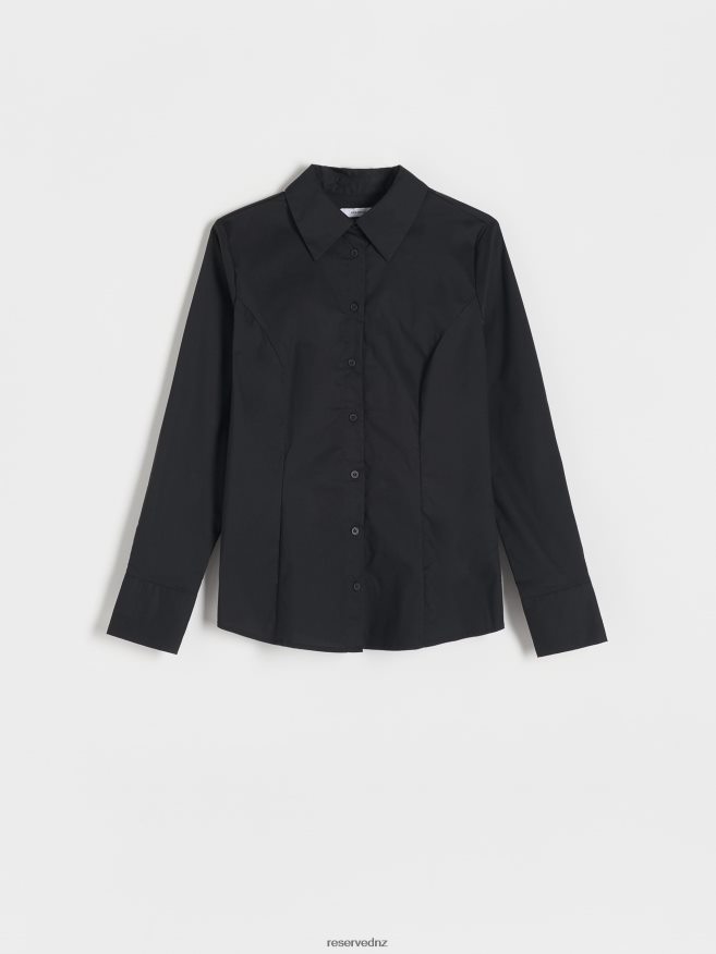 Reserved Women Cotton Shirt P6H08T216 Apparel Black