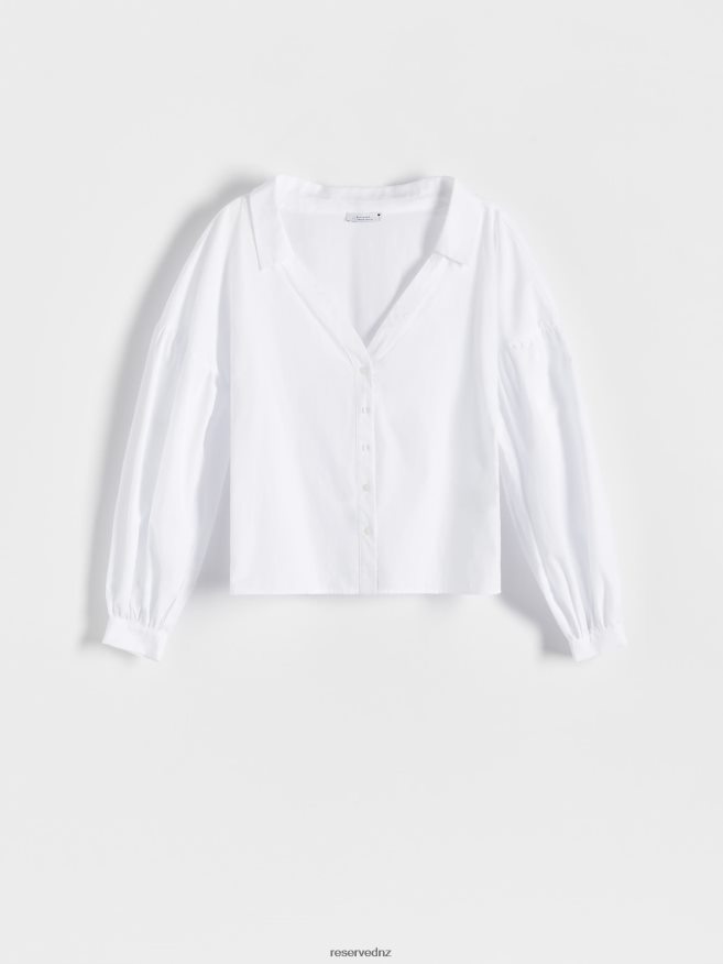 Reserved Women Cotton Shirt P6H08T325 Apparel White