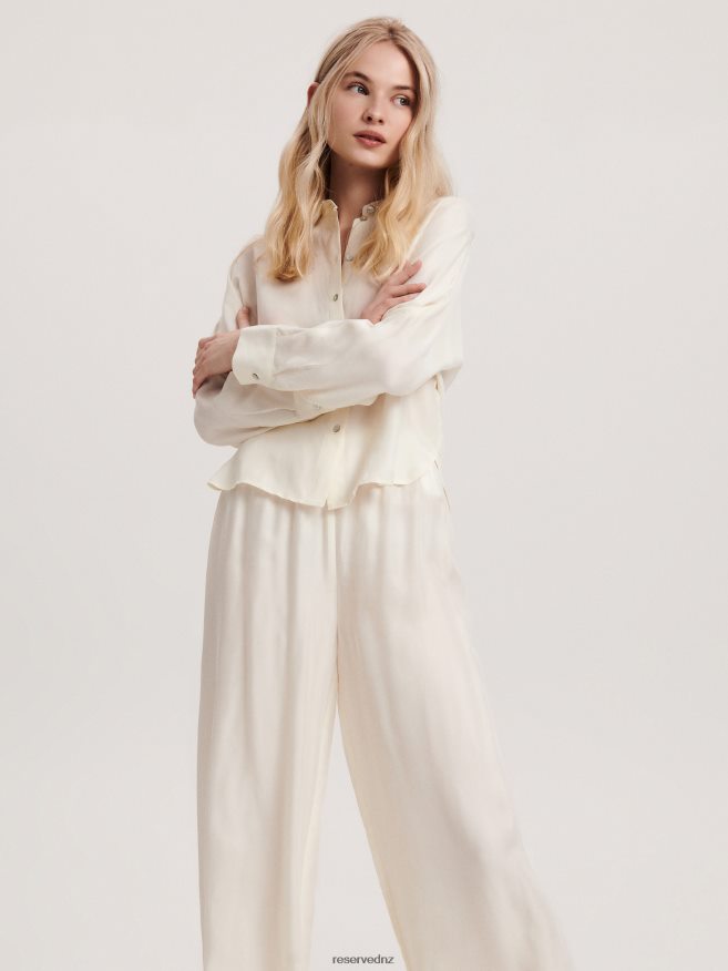 Reserved Women Cupro Rich Shirt P6H08T324 Apparel Cream