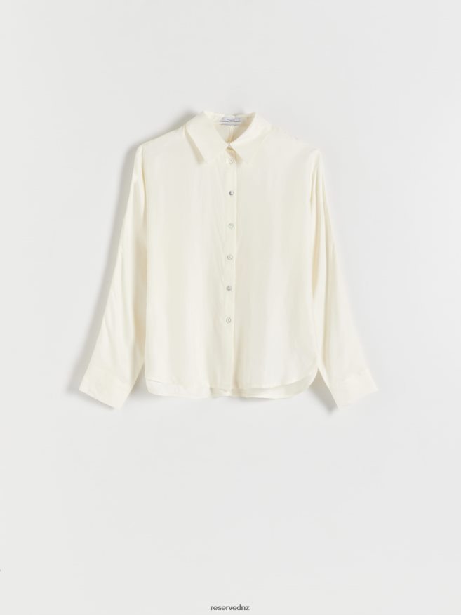 Reserved Women Cupro Rich Shirt P6H08T324 Apparel Cream