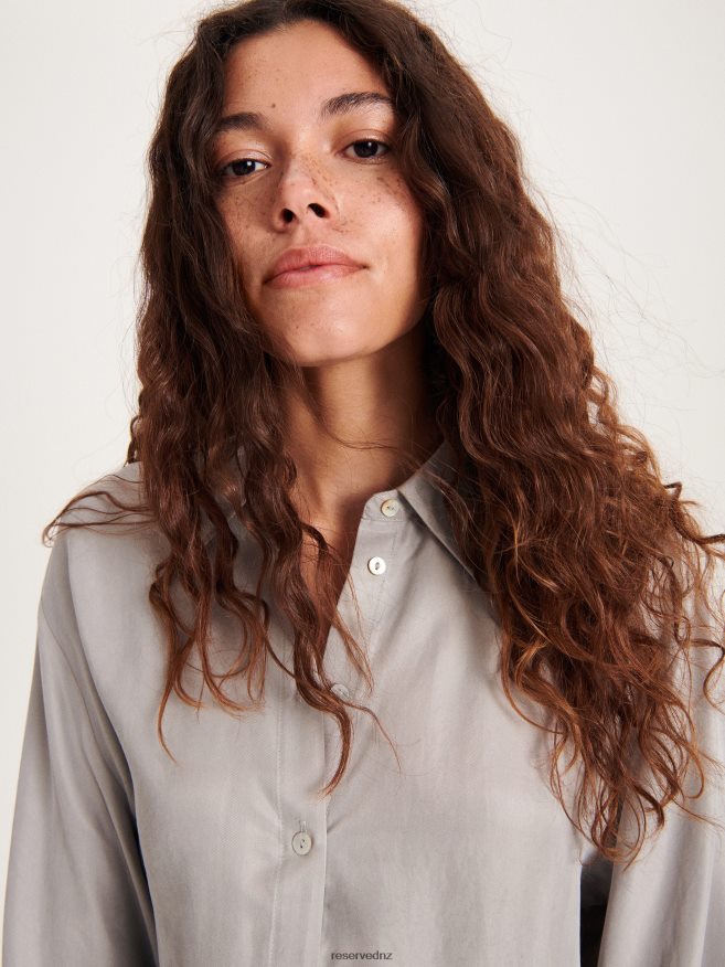 Reserved Women Cupro Rich Shirt P6H08T61 Apparel Light Grey