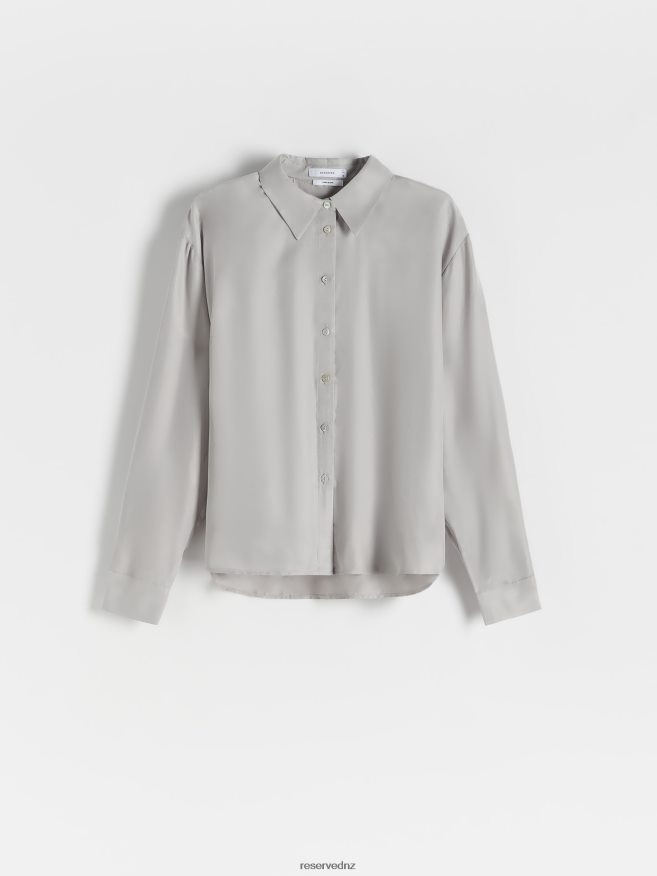 Reserved Women Cupro Rich Shirt P6H08T61 Apparel Light Grey