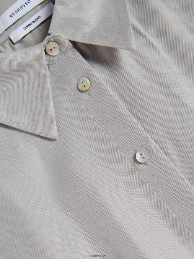 Reserved Women Cupro Rich Shirt P6H08T61 Apparel Light Grey