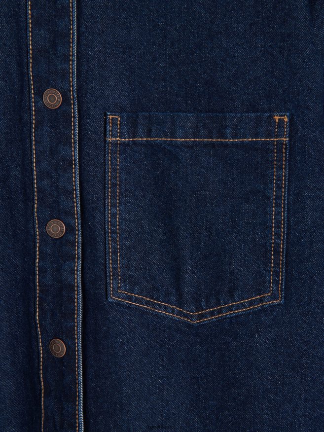 Reserved Women Denim Shirt P6H08T296 Apparel Navy