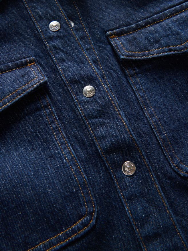 Reserved Women Denim Shirt P6H08T348 Apparel Navy