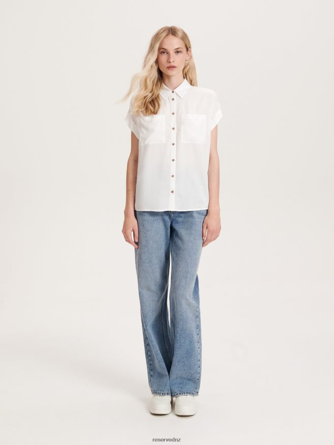 Reserved Women Ecovero Shirt P6H08T314 Apparel Cream