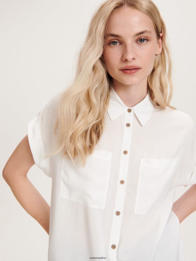 Reserved Women Ecovero Shirt P6H08T314 Apparel Cream