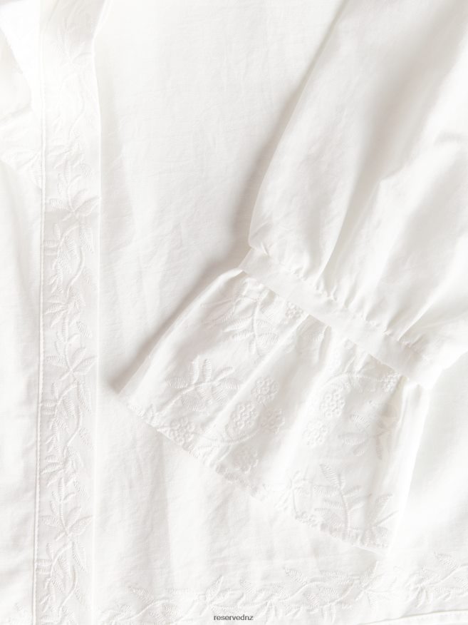 Reserved Women Embroidered Cotton Shirt P6H08T277 Apparel White
