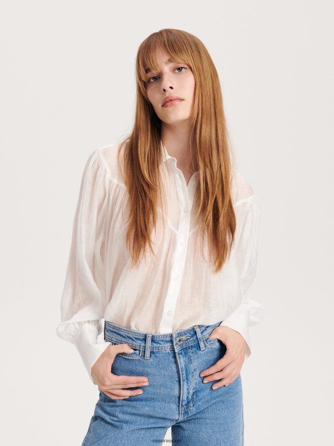 Reserved Women Lyocell Blend Shirt P6H08T271 Apparel Cream