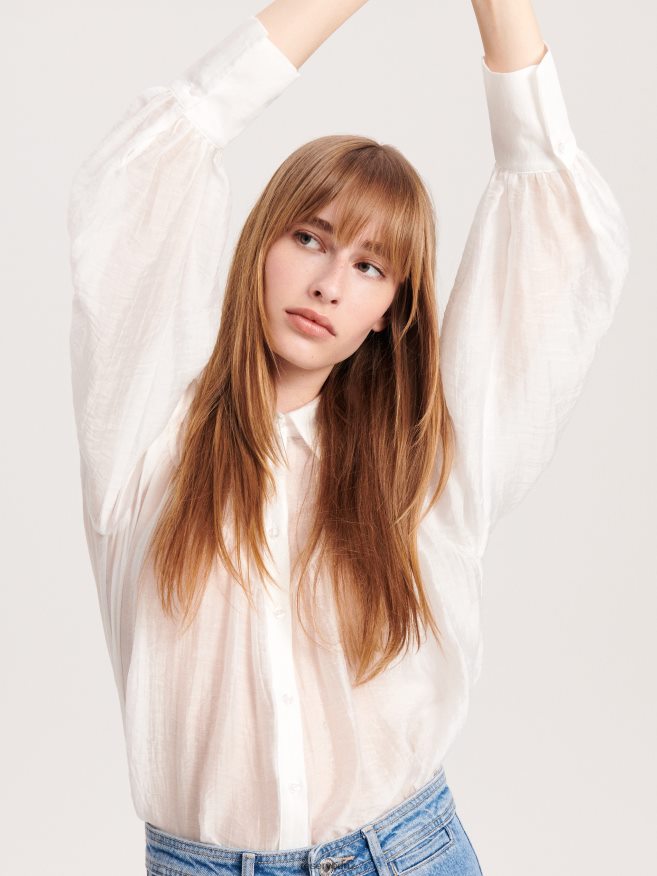 Reserved Women Lyocell Blend Shirt P6H08T271 Apparel Cream