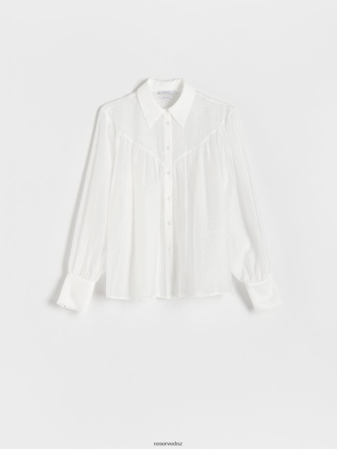 Reserved Women Lyocell Blend Shirt P6H08T271 Apparel Cream