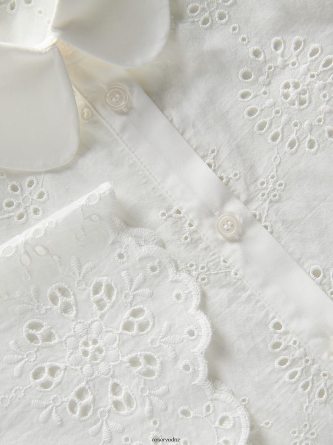 Reserved Women Openwork Shirt P6H08T66 Apparel Cream