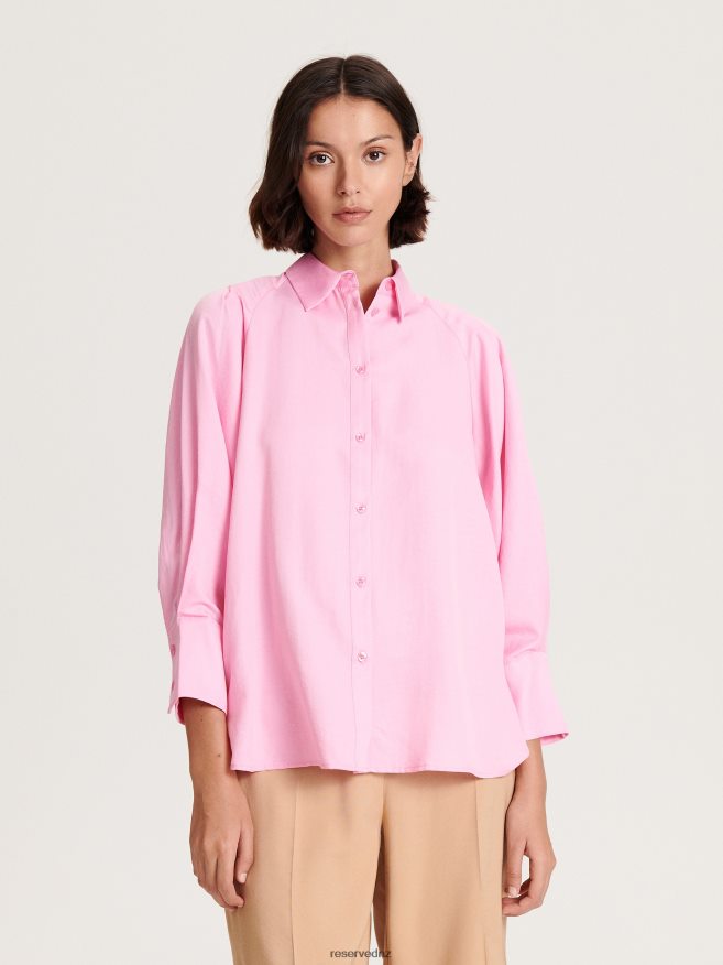Reserved Women Oversized Shirt P6H08T274 Apparel Pink
