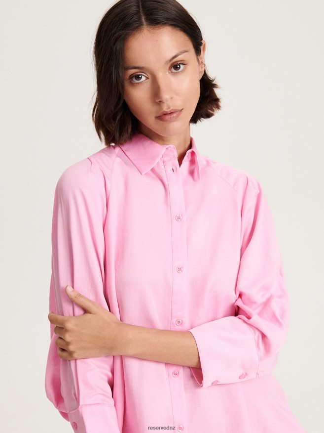 Reserved Women Oversized Shirt P6H08T274 Apparel Pink