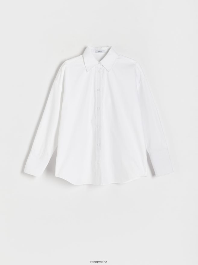 Reserved Women Oversized Shirt P6H08T28 Apparel White