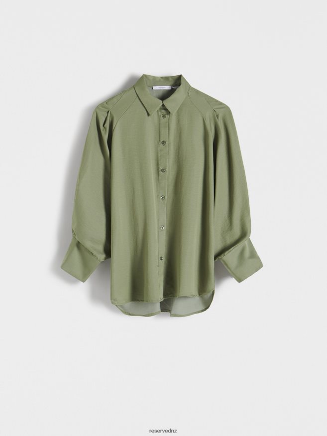 Reserved Women Oversized Shirt P6H08T290 Apparel Olive