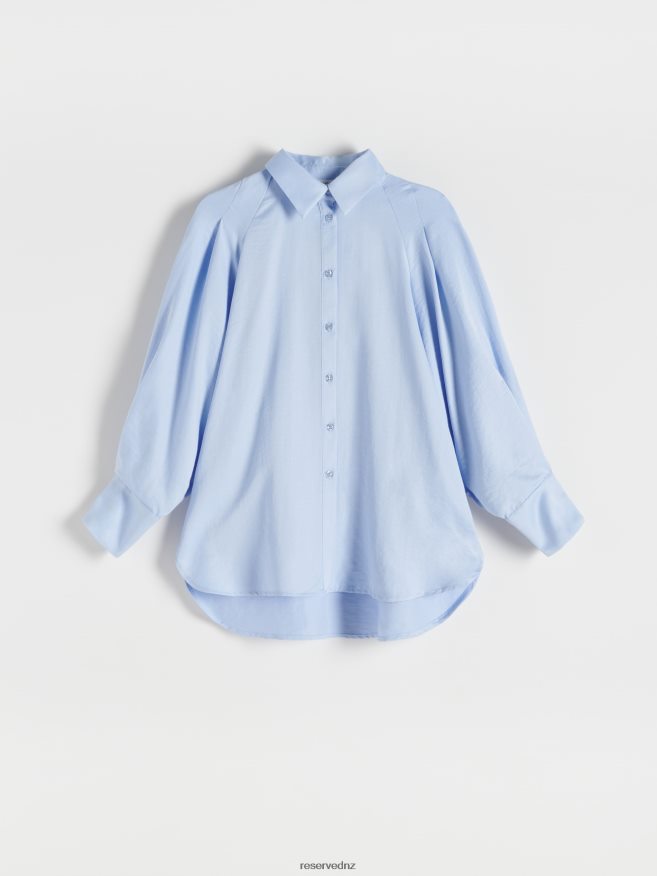Reserved Women Oversized Shirt P6H08T59 Apparel Light Blue