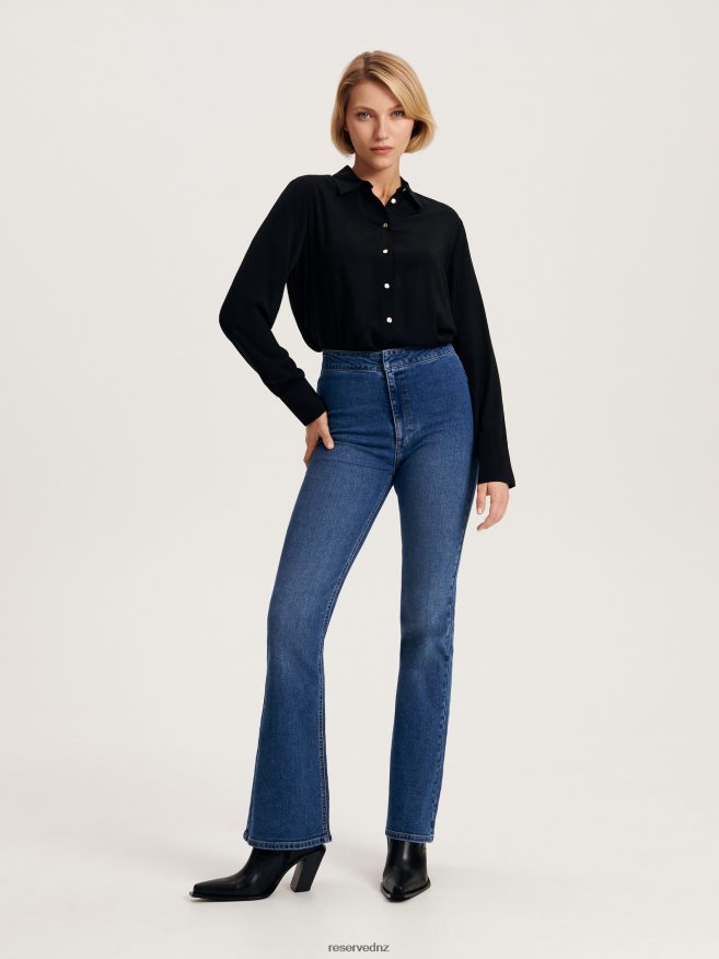 Reserved Women Shirt With Decorative Buttons P6H08T23 Apparel Black