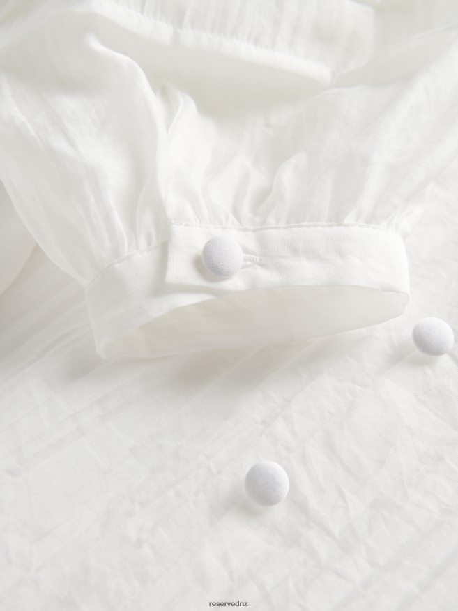 Reserved Women Shirt With Frill Detail P6H08T200 Apparel Cream