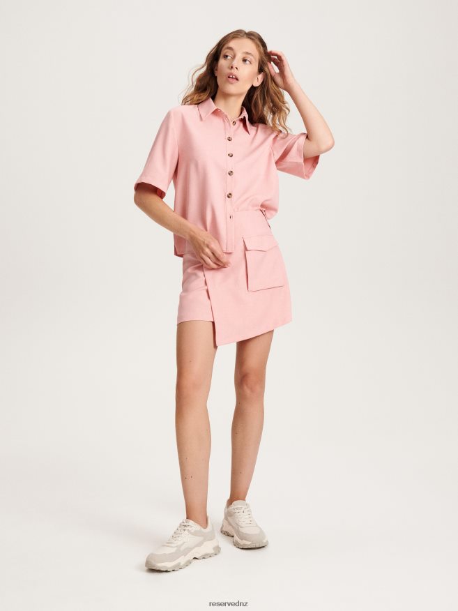 Reserved Women Short Sleeve Shirt P6H08T140 Apparel Pink