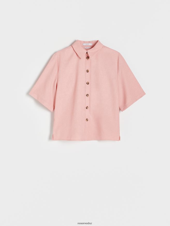 Reserved Women Short Sleeve Shirt P6H08T140 Apparel Pink