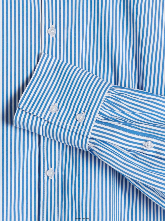 Reserved Women Stripe Cotton Shirt P6H08T286 Apparel Navy