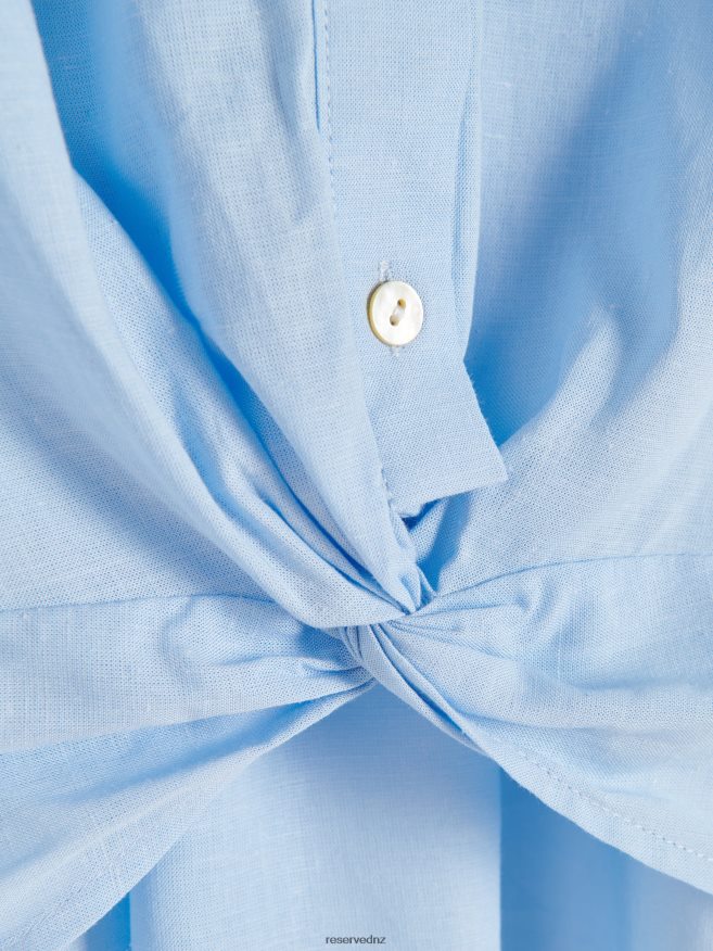 Reserved Women Viscose Rich Shirt P6H08T121 Apparel Light Blue