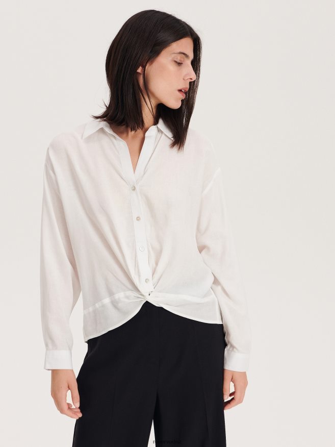 Reserved Women Viscose Rich Shirt P6H08T219 Apparel Cream