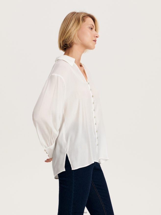 Reserved Women Viscose Rich Shirt P6H08T287 Apparel Cream