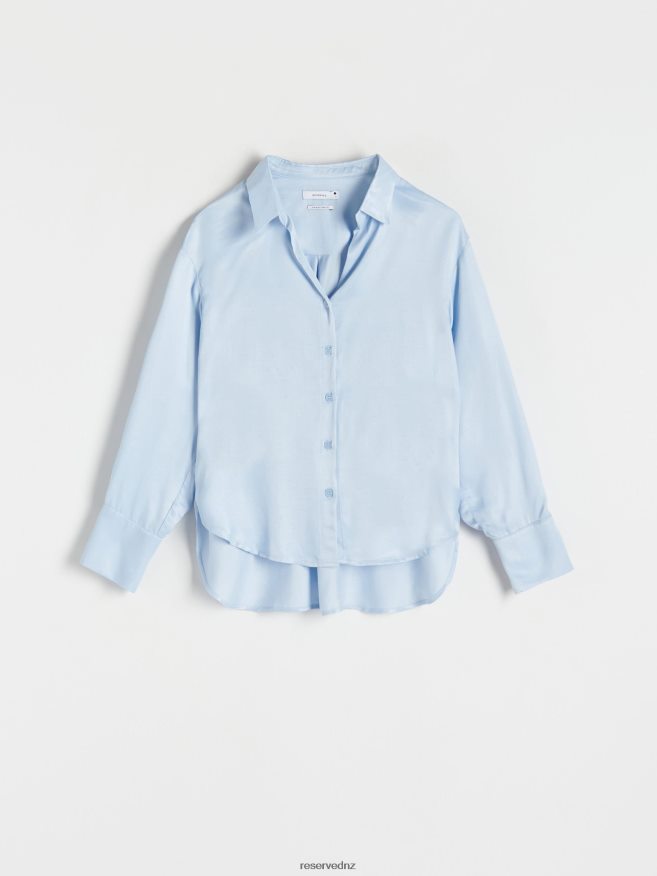 Reserved Women Viscose Shirt P6H08T145 Apparel Pale Blue
