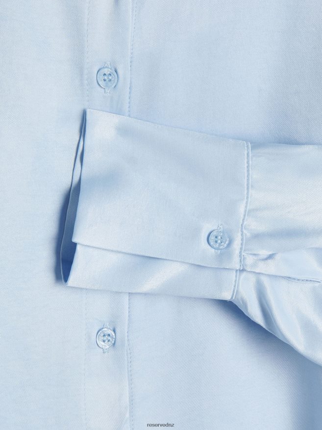 Reserved Women Viscose Shirt P6H08T145 Apparel Pale Blue