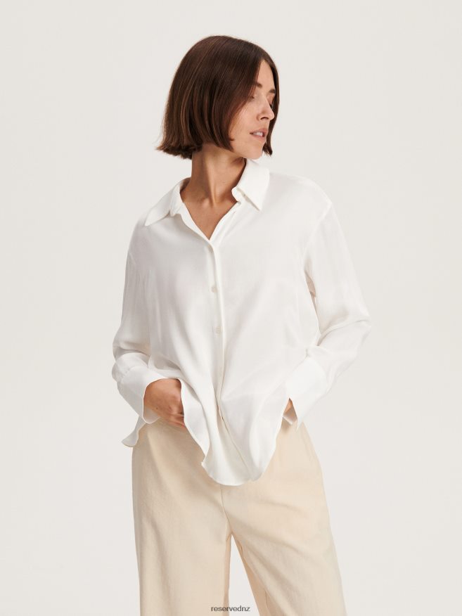 Reserved Women Viscose Shirt P6H08T307 Apparel Cream