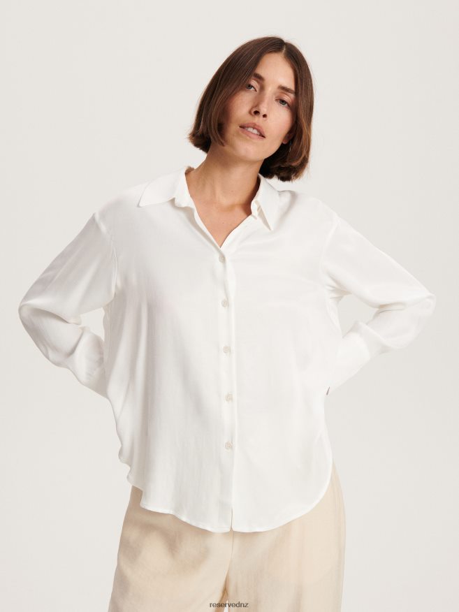 Reserved Women Viscose Shirt P6H08T307 Apparel Cream